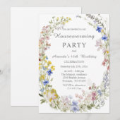 Wildflower Boho Housewarming en Verjaardag Kaart (Voorkant / Achterkant)