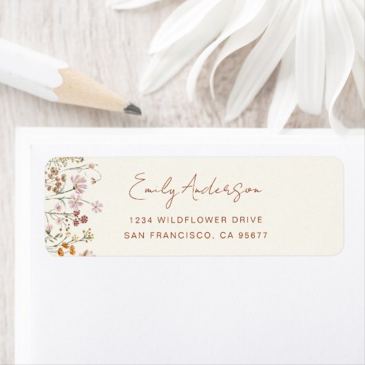 Wildflower Boho in Bloom Garden Retouradres Etiket (Insitu)