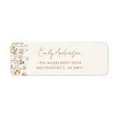 Wildflower Boho in Bloom Garden Retouradres Etiket (Voorkant)