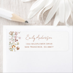 Wildflower Boho in Bloom Garden Retouradres Etiket