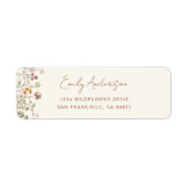 Wildflower Boho in Bloom Garden Retouradres Etiket (Voorkant)