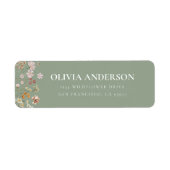 Wildflower Boho in Bloom Garden Retouradres Etiket (Voorkant)