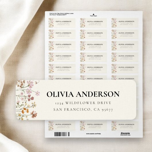 Wildflower Boho in Bloom Garden Retouradres Etiket