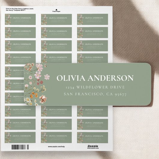 Wildflower Boho in Bloom Garden Retouradres Etiket