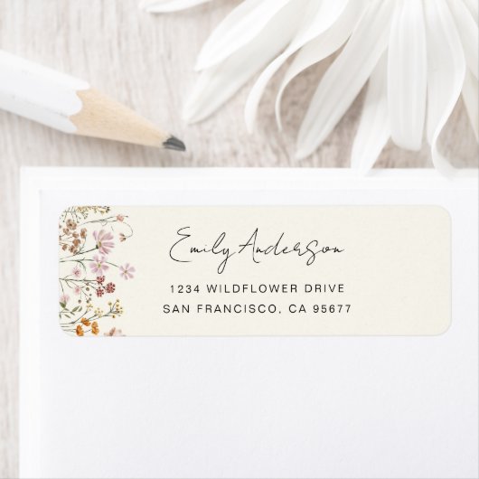 Wildflower Boho in Bloom Garden Retouradres Etiket (Insitu)