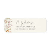 Wildflower Boho in Bloom Garden Retouradres Etiket (Voorkant)