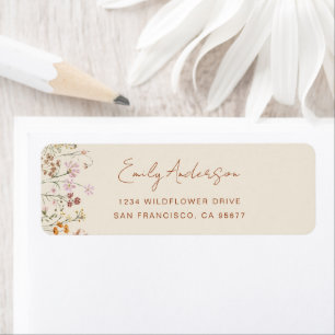 Wildflower Boho in Bloom Garden Retouradres Etiket