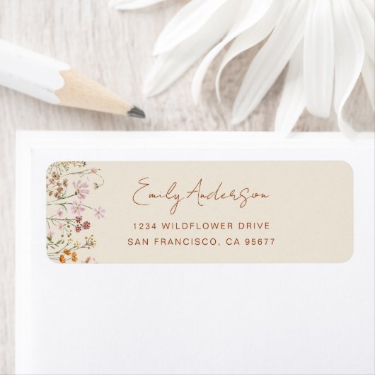 Wildflower Boho in Bloom Garden Retouradres Etiket (Insitu)