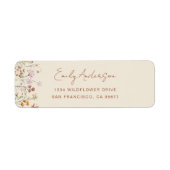 Wildflower Boho in Bloom Garden Retouradres Etiket (Voorkant)