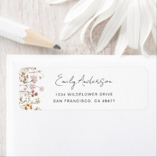 Wildflower Boho in Bloom Garden Retouradres Etiket