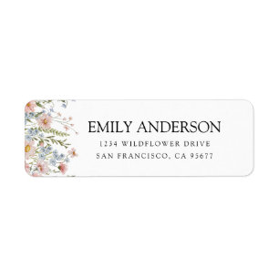 Wildflower Boho in Bloom Garden Retouradres Lab Etiket