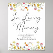Wildflower Boho in Loving Memory Wedding Sign Poster (Voorkant)
