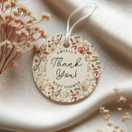 Wildflower Boho Ivory Floral Baby shower Bedankt Bedankjes Labels