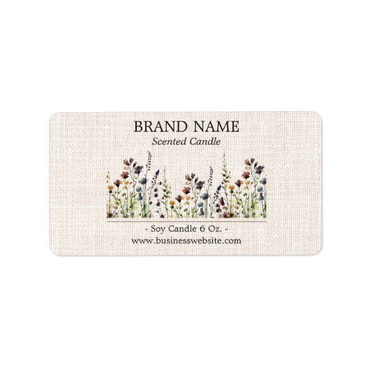 Wildflower Boho Kleur Productlabel Etiket (Voorkant)