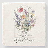 Wildflower Boho Kleurrijke Inspirerend Quote Stenen Onderzetter (Voorkant)