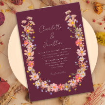Wildflower Boho Krans Bourgogne Fall Wedding