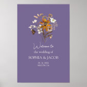 Wildflower Boho Lavender Wedding Welkomstbord Poster (Voorkant)