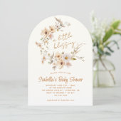 Wildflower Boho Little Blessing Baby shower Kaart (Staand voorkant)