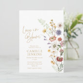 Wildflower Boho Love in Bloom Vrijgezellenfeest Kaart (Staand voorkant)