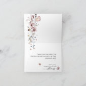 Wildflower boho minimalistisch modern Baby shower Bedankkaart (Binnen)