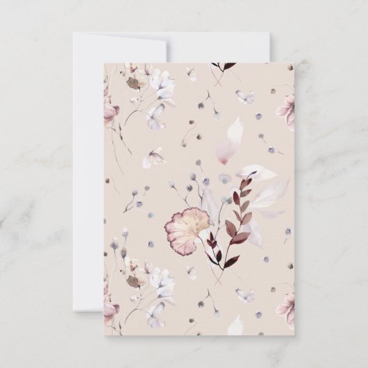 Wildflower boho minimalistisch modern Baby shower Bedankkaart (Achterkant)