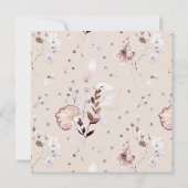 Wildflower boho minimalistisch modern Baby shower Kaart (Achterkant)