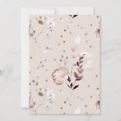 Wildflower boho minimalistisch modern Baby shower Kaart (Achterkant)