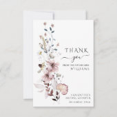 Wildflower boho minimalistisch modern Vrijgezellen Bedankkaart (Voorkant)