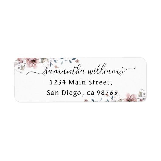 Wildflower boho minimalistisch modern Vrijgezellen Etiket (Voorkant)