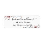 Wildflower boho minimalistische moderne Bruidsuitn Etiket (Voorkant)