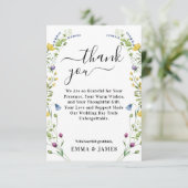 Wildflower Boho Minimalistische Moderne Weide Brui Bedankkaart (Staand voorkant)
