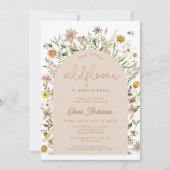 Wildflower Boho Modern Baby shower Kaart (Voorkant)
