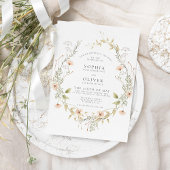 Wildflower Boho Modern Elegant Bruiloft Kaart