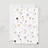 Wildflower Boho Modern Whimsical Bloemen Bruiloft RSVP Kaartje (Achterkant)