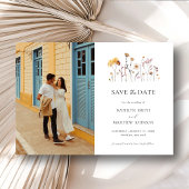 Wildflower Boho Modern Whimsical Save The Date Magnetische Uitnodiging
