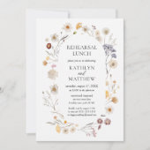 Wildflower Boho Moderne Bloemen Repetitie Lunch Kaart (Voorkant)