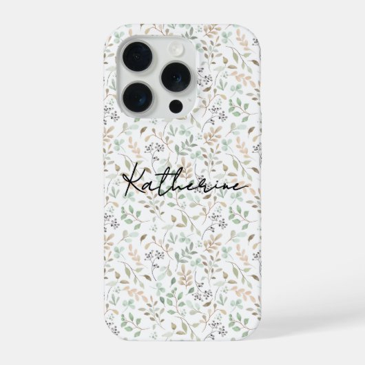 Wildflower Boho Name iPhone Hoesje (Achterkant)