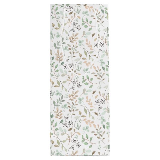 Wildflower Boho Name Monogram Wijn Cadeautas (Achterkant)