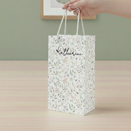 Wildflower Boho Name Monogram Wijn Cadeautas