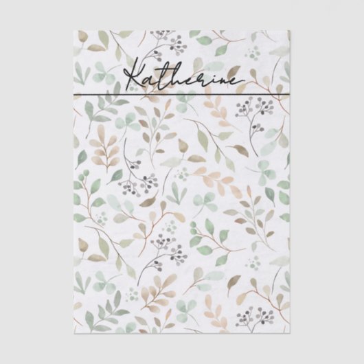 Wildflower Boho Name Tissuepapier (Voorkant)