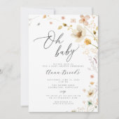 Wildflower boho Oh Baby baby shower Kaart (Voorkant)