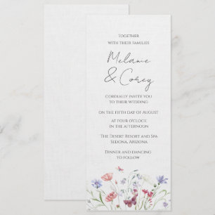 Wildflower Boho Outdoor Digitale Huwelijksuitnodig Kaart