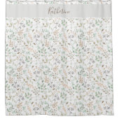 Wildflower Boho Personalized Douchegordijn (Voorkant)