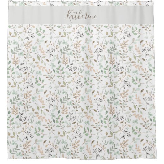 Wildflower Boho Personalized Douchegordijn (Voorkant)