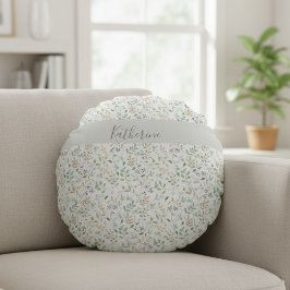 Wildflower Boho Personalized Rond Kussen