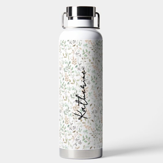 Wildflower Boho Personalized Waterfles (Achterkant)