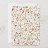 Wildflower Boho QR Code Wedding RSVP Kaart (Achterkant)