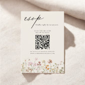 Wildflower Boho QR Code Wedding RSVP Kaart