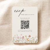 Wildflower Boho QR Code Wedding RSVP Kaart