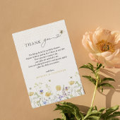 Wildflower Boho Rustic Bee Garden Schattige Baby s Bedankkaart